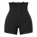 Black High-Waist Hook-Front Shapewear Shorts YD94