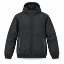 Black Hooded Zip-Up Jacket with Zipped Pockets NS16