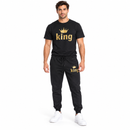 Men’s Black & Gold King Print T-Shirt and Jogger Set NS125