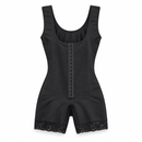 Women’s Black Open-Bust Shapewear Bodysuit with Lace Trim 2435