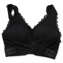 Women’s Black Lace-Trim Wrap Support Bra 66687