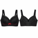 Women’s Black Floral Lace Bra with Red Bow 435315