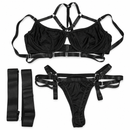 Women’s Black Strappy Bra and Brief Set YD87