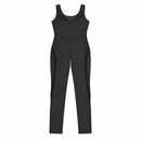 Black Sleeveless Fitted Jumpsuit with Mesh Panels 64565