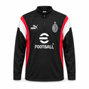 Men’s Black Quarter-Zip Football Training Top with Red & White Panels TJ 54