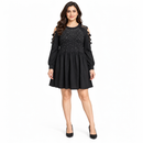 Women’s Black Embellished Cutout-Shoulder Dress 75305