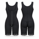 Women’s Black Hook-Front Lace-Trim Shapewear Bodysuit 41254
