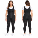 Women’s Black Hook-and-Eye Shapewear Bodysuit with Lace Hems YD88