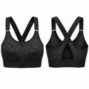 Women’s Black Front-Zip Cross-Back Sports Bra 5151