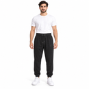 Black Textured Drawstring Jogger Trousers YD37