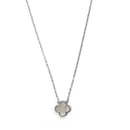 White Silver Single Clover Necklace CN097