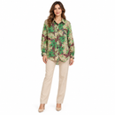 Women’s Green Botanical Print Long Sleeve Shirt 20535