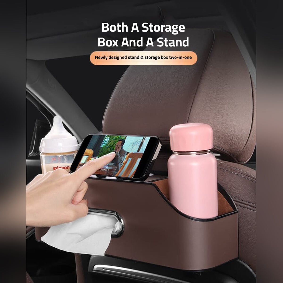 Car Seat Headrest Storage Organizer Box, Car Seat Cup, Tissue Box Holder, Mobile Holder B-117200 Car Seat Headrest Storage Organizer Box, Car Seat Cup, Tissue Box Holder, Mobile Holder B-117200