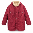 Women’s Burgundy Hooded Coat with Cream Fleece Lining NS145