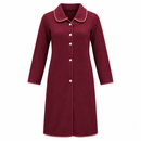 Women’s Burgundy Button-Front Longline Dress with Contrast Piping NS74