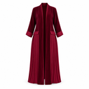 Open-Front Abaya with Pleated Side Panels 175182