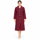 Women’s Burgundy Button-Front Longline Dress with Contrast Piping NS74