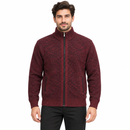 Men’s Burgundy Textured Full-Zip Knit Cardigan 376674