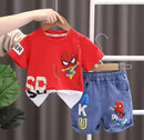 Spiderman Cute Cartoon Pattern for Kids Soft and Comfortable Short Sleeve Shorts Set 1552834 - TUZZUT Qatar Online Shopping