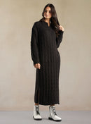 Womens Maxi Dresses Winter Casual Long Sleeve Slim Fit Dress 80152 - TUZZUT Qatar Online Shopping