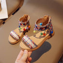 Girl's Sandals Bohemia Style Tassel Pompom Children Summer Shoes 433526 - TUZZUT Qatar Online Shopping