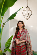 Women Cotton Mix Kurta Pant Dupatta Set - TPS300 - TUZZUT Qatar Online Shopping