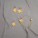 Flower Necklace Earring And bracelet Jewelry Sets For Women S4587339 - TUZZUT Qatar Online Shopping