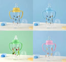 Upgraded 250ml Silicone Baby Bottle with 2 Handles Cartoon Pattern Baby Feeding Bottle  15308 - TUZZUT Qatar Online Shopping