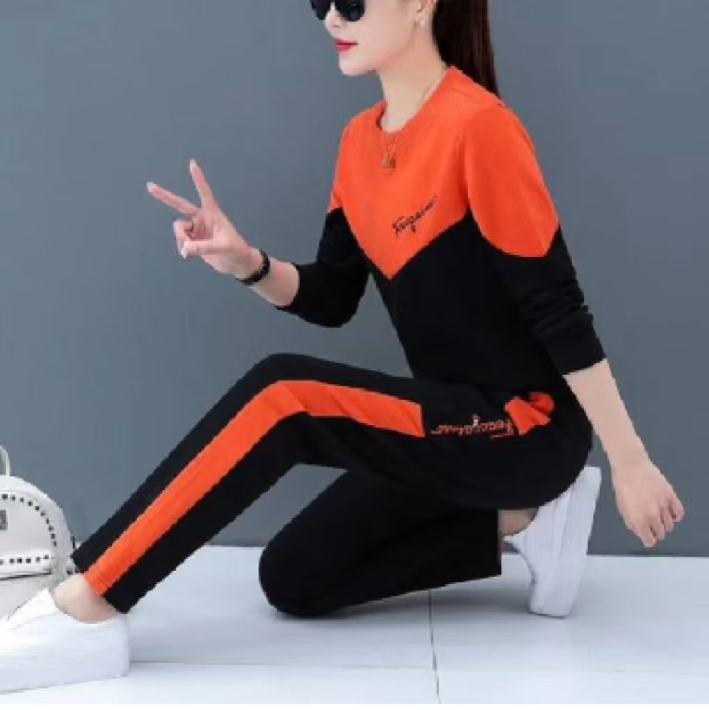 Women's 2 Pcs Long Sleeve Solid Color T-shirt Sets 386818 M Women's 2 Pcs Long Sleeve Solid Color T-shirt Sets 386818 M