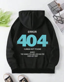 Error 404 Printed - Women's Black Hoodie Y0126 - TUZZUT Qatar Online Shopping