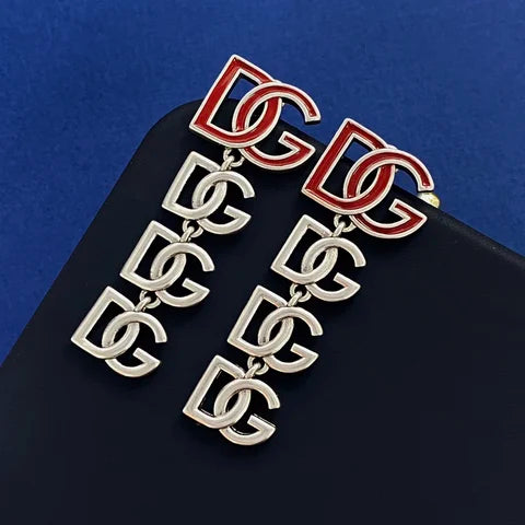 Long earrings with two-tone DG Letters Earrings S370621 Long earrings with two-tone DG Letters Earrings S370621