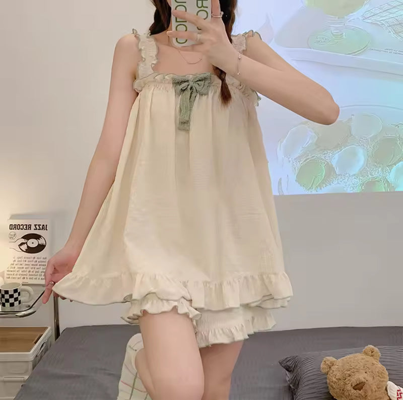 Women Summer Suspenders Two Pieces Pajamas  1571272 - TUZZUT Qatar Online Shopping