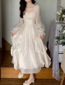 Vintage Fairy Chiffon Long Dress Women S4986175 - TUZZUT Qatar Online Shopping