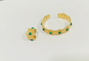 Gold Color Elegant Cuff Bangles for Women 21k Gold Plated Zirconia Wide Bracelets X3571664 - TUZZUT Qatar Online Shopping