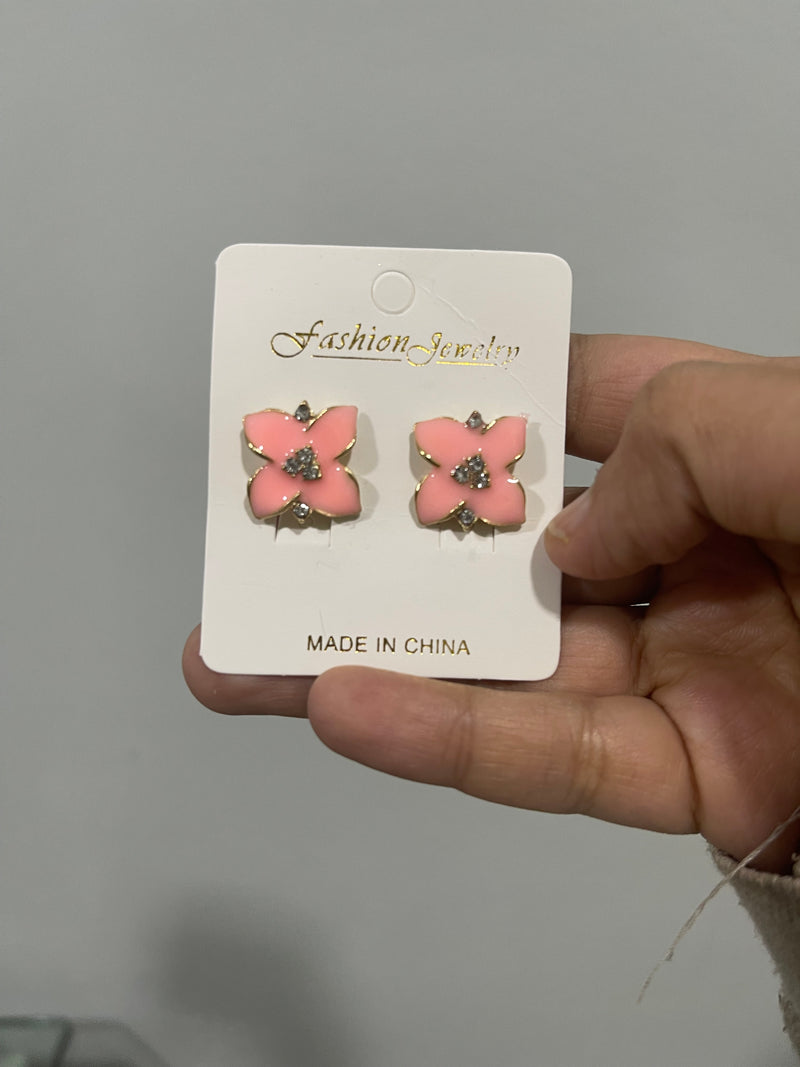 Fashion Women Flower Shape Enamel Clip on Earrings-X1325260 - TUZZUT Qatar Online Shopping