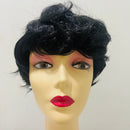 Black Short Synthetic Hair Wig Curly Hair Head Cover Short Style Fiber Wig 6inch S3766667 - TUZZUT Qatar Online Shopping