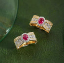 Retro Lace Design Zircon Geometric Adjustable Ring S5059366 - TUZZUT Qatar Online Shopping