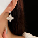 White Fritillaria Flower Double Layer Earrings For Women S4814310 - TUZZUT Qatar Online Shopping