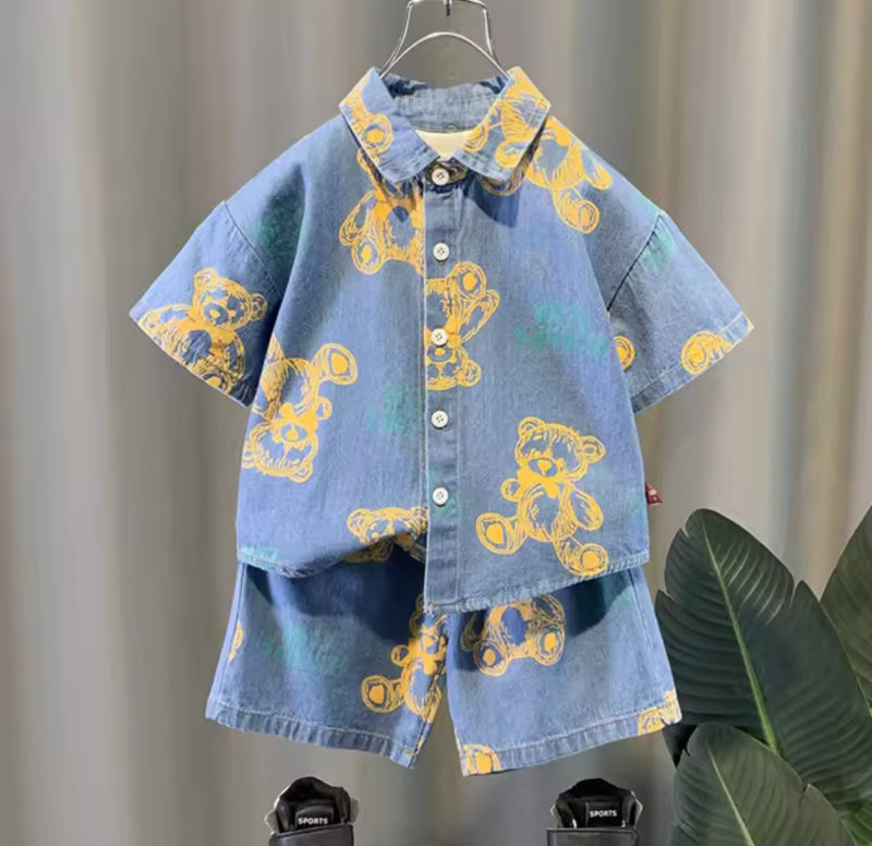 Girls Clothes Suit Children Boys Fashion Cartoon Shirt Shorts 2Pcs/Sets 1580176 - TUZZUT Qatar Online Shopping