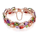 Rose Gold Color Multi Cubic Zirconia Charming  Jewelry Sets Ring Size 6