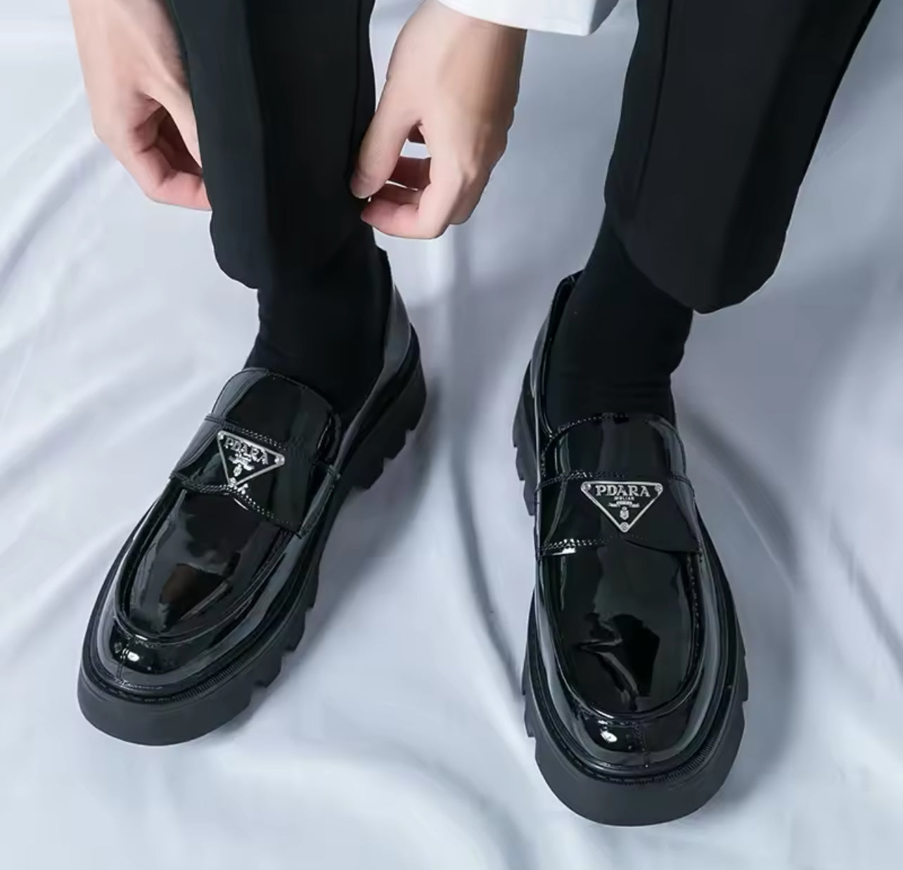 Men's Trendy Leather High Heeled Shoes - 5506697 Men's Trendy Leather High Heeled Shoes - 5506697