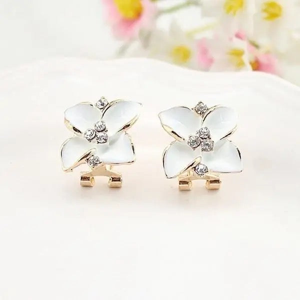 Fashion Women Flower Shape Enamel Clip on Earrings-X1325260 - TUZZUT Qatar Online Shopping
