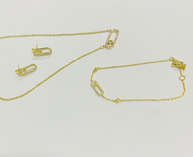 Trendy Dainty Necklace Earring Bracelet Set S4288826 - TUZZUT Qatar Online Shopping