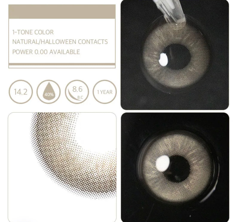 Unibling Cherishing Grey Contact Lenses for Eyes (1 Pair) - TUZZUT Qatar Online Shopping