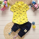 Children's Printed Short Sleeve Collared Shirt Set 549593 - TUZZUT Qatar Online Shopping