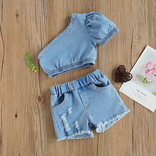 Toddler Baby Girl Jean Shorts Outfits Short Sleeve Tassel T-Shirt 1316819 - TUZZUT Qatar Online Shopping
