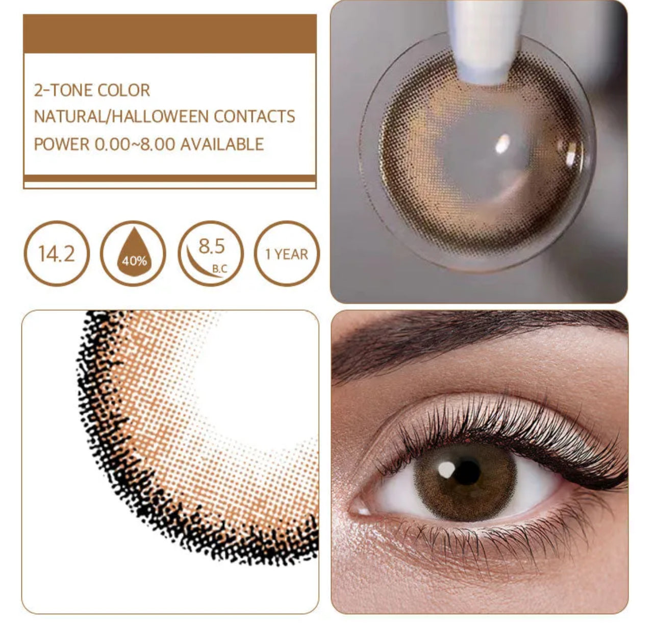 Unibling Iceland Choc Contact Lenses for Eyes (1 Pair) Unibling Iceland Choc Contact Lenses for Eyes (1 Pair)