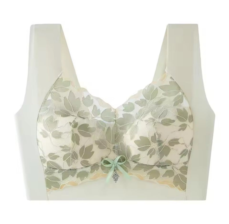 Beautiful Back Leaf Lace Deep V Bras 79798 - TUZZUT Qatar Online Shopping