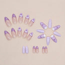 24pcs Purple French tip press-on nails Removable Fake Nails  439305 - TUZZUT Qatar Online Shopping
