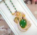 Natural green jasper Water Drop pendant Necklace S30593 - TUZZUT Qatar Online Shopping